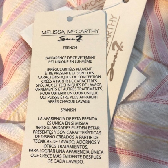 Melissa McCarthy Seven7 Women's Pink Striped Button Up Tunic Top 0X/XXL - Picture 14 of 16